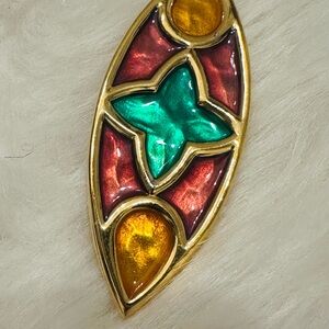 EUC Givenchy Multicolored Gold Plated Brooch